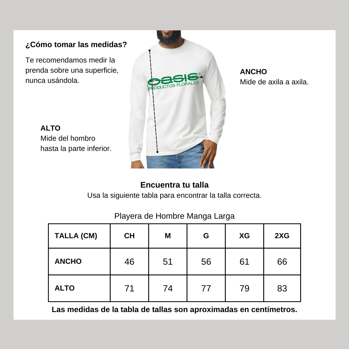 Playera Manga Larga Algodón Blanco Logo