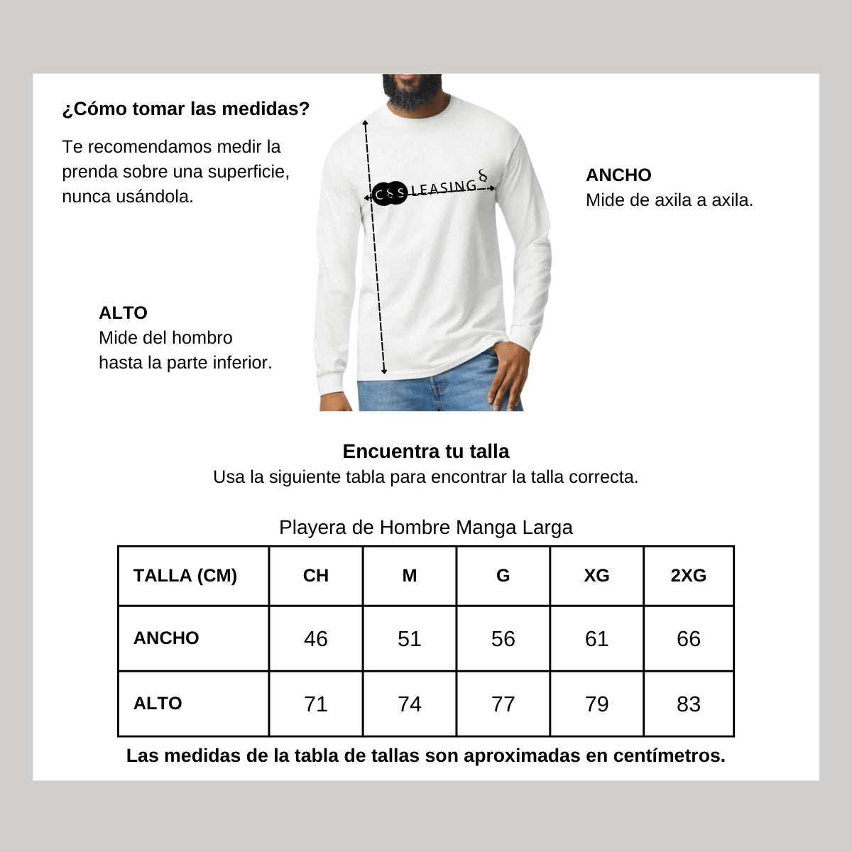 Playera Manga Larga Algodón Blanco Logo
