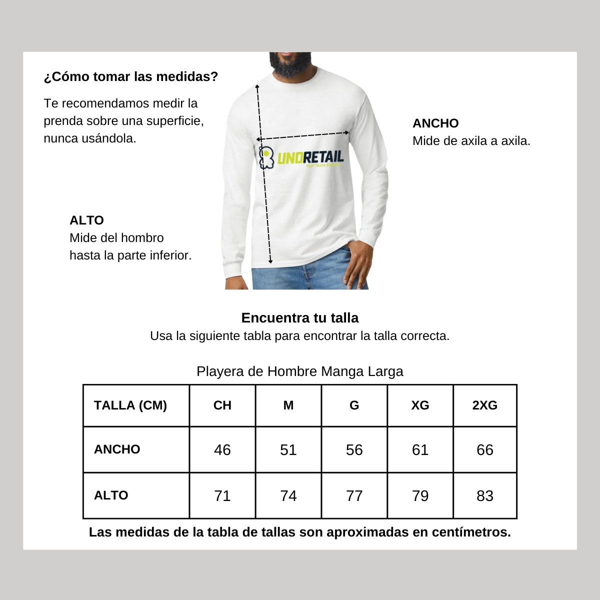 Playera Manga Larga Algodón Blanco Logo