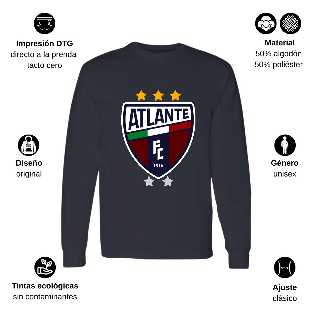 Playera Manga Larga Algodón Negro Logo