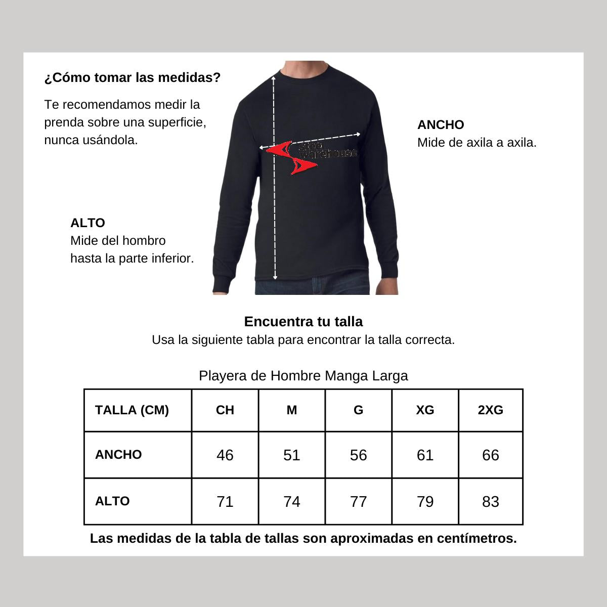 Playera Manga Larga Algodón Negro Logo