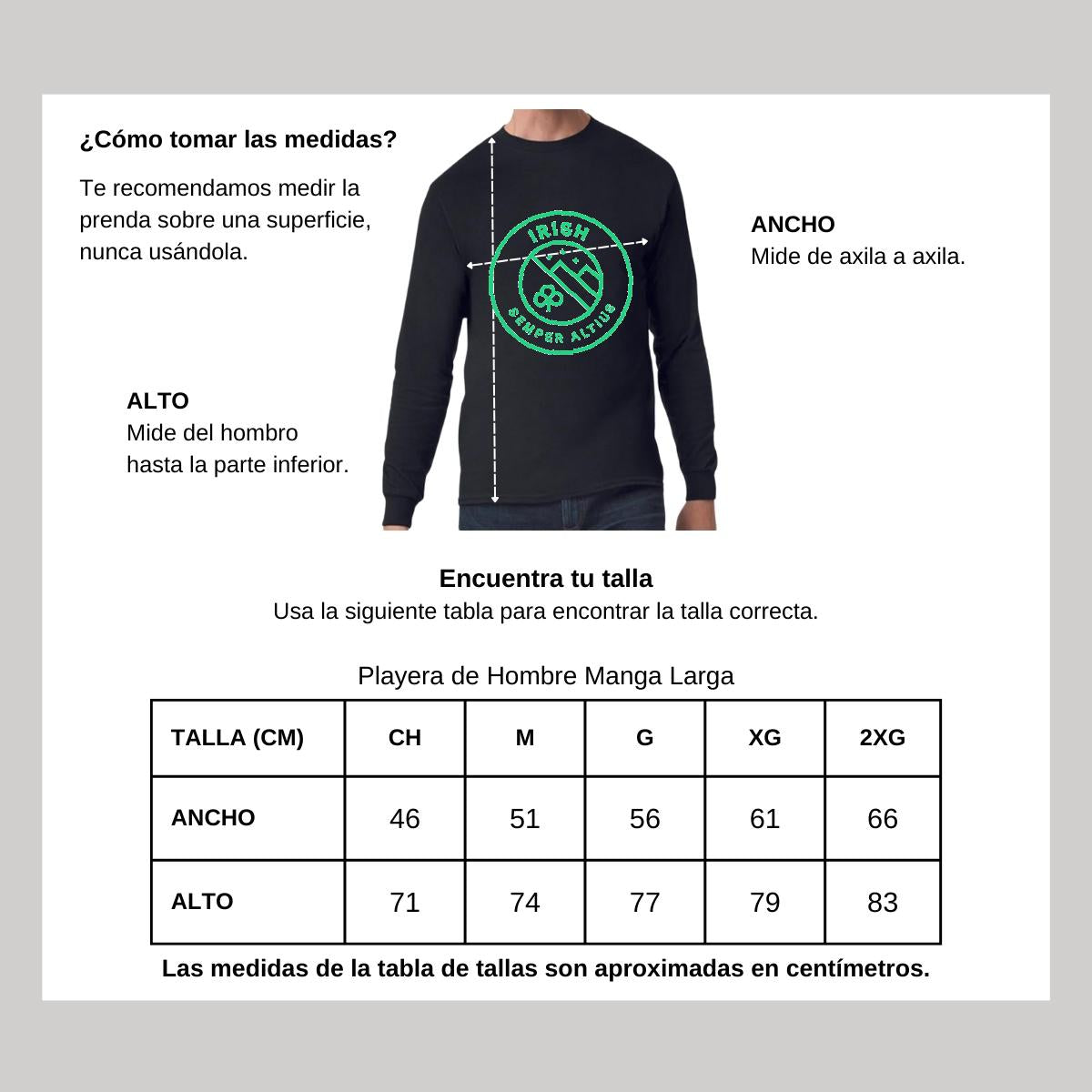 Playera Manga Larga Algodón Negro Logo