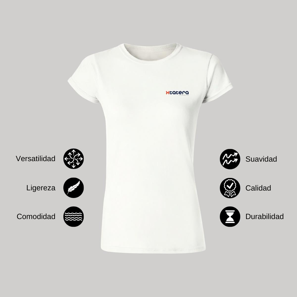 Playera Manga Corta Mujer Blanco Personalizable Escudo