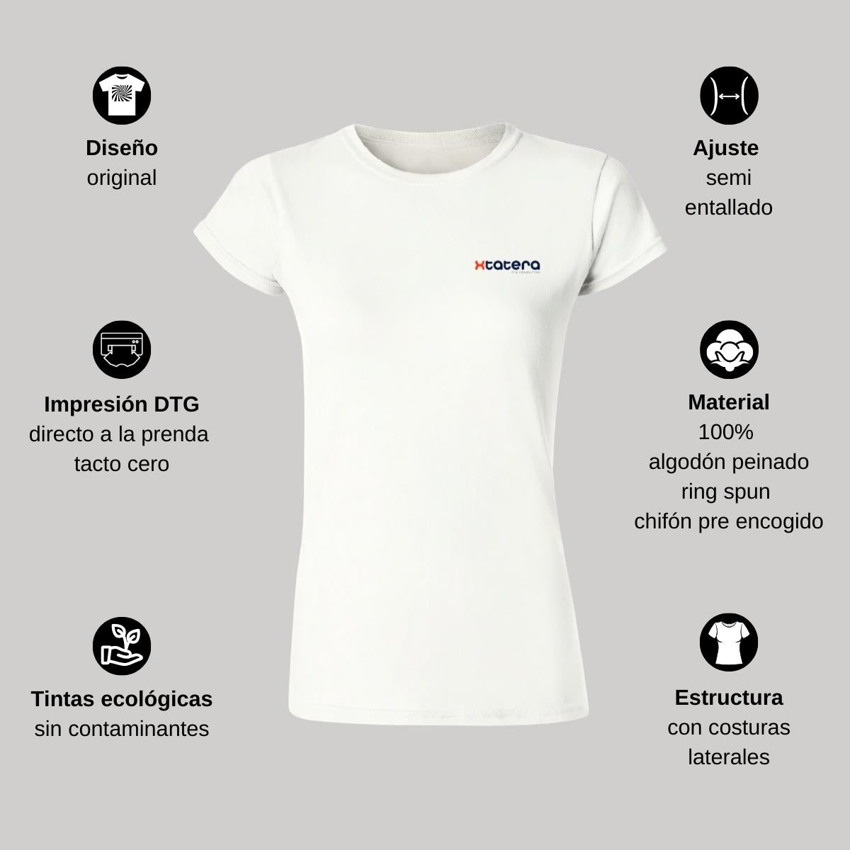 Playera Manga Corta Mujer Blanco Personalizable Escudo
