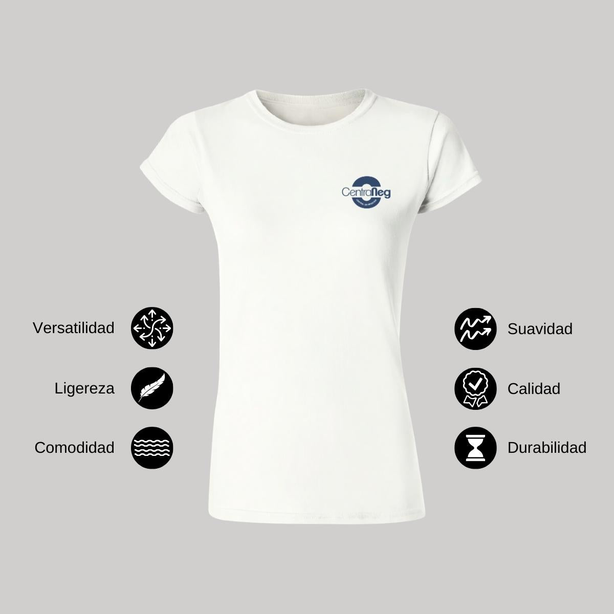 Playera Manga Corta Mujer Blanco Personalizable Escudo