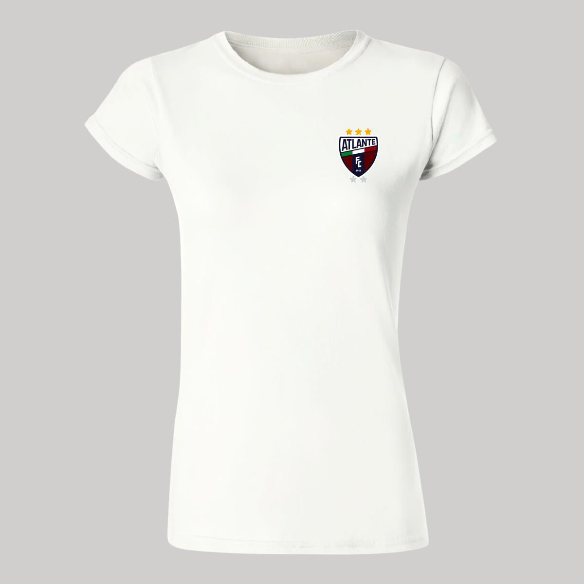 Playera Manga Corta Mujer Blanco Personalizable Escudo