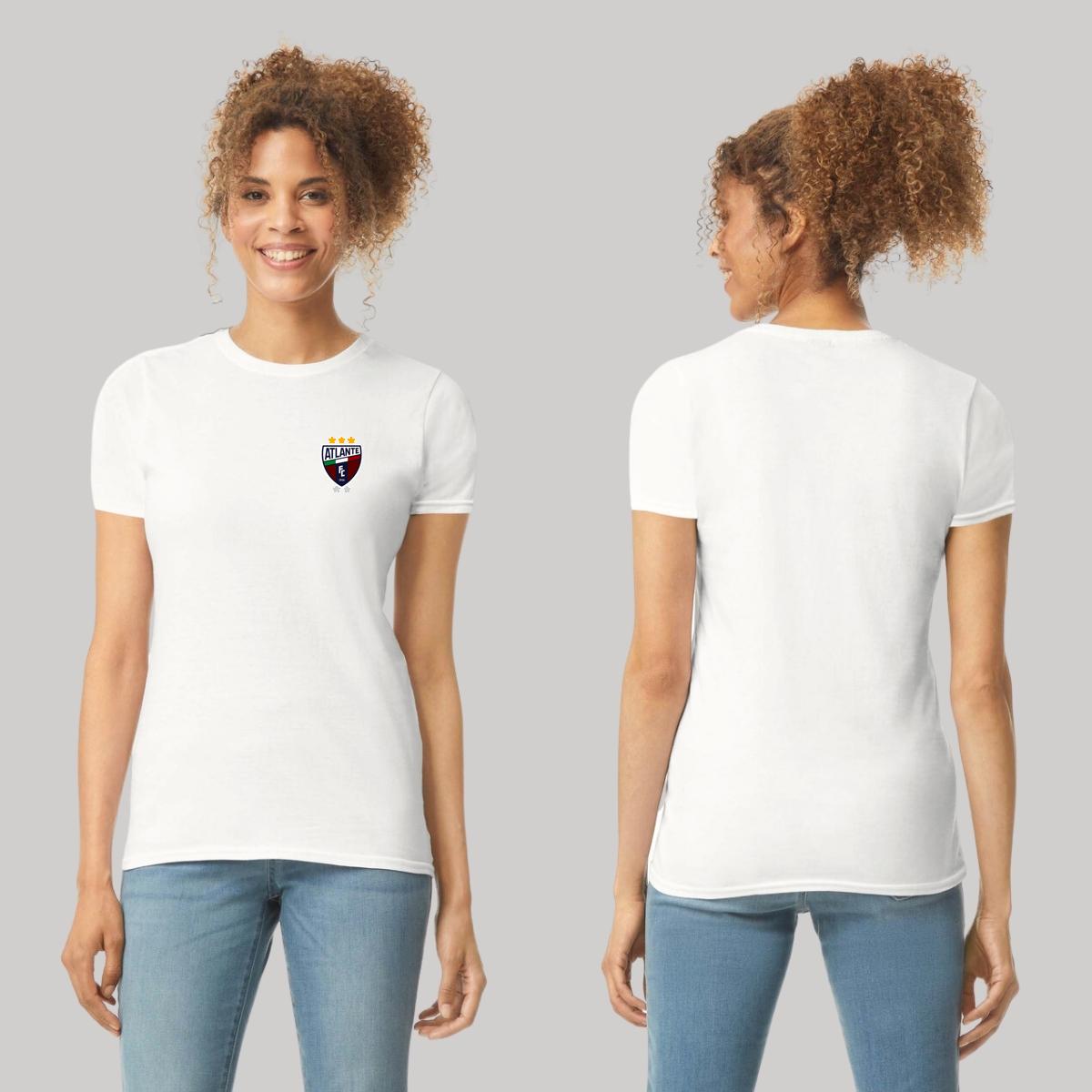 Playera Manga Corta Mujer Blanco Personalizable Escudo