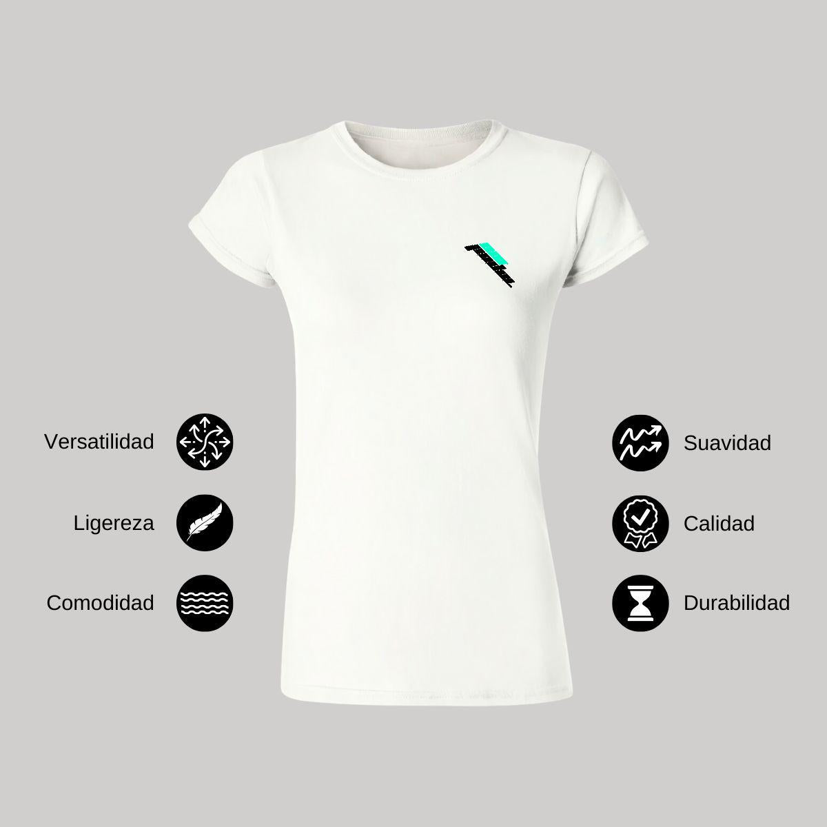 Playera Manga Corta Mujer Blanco Personalizable Escudo