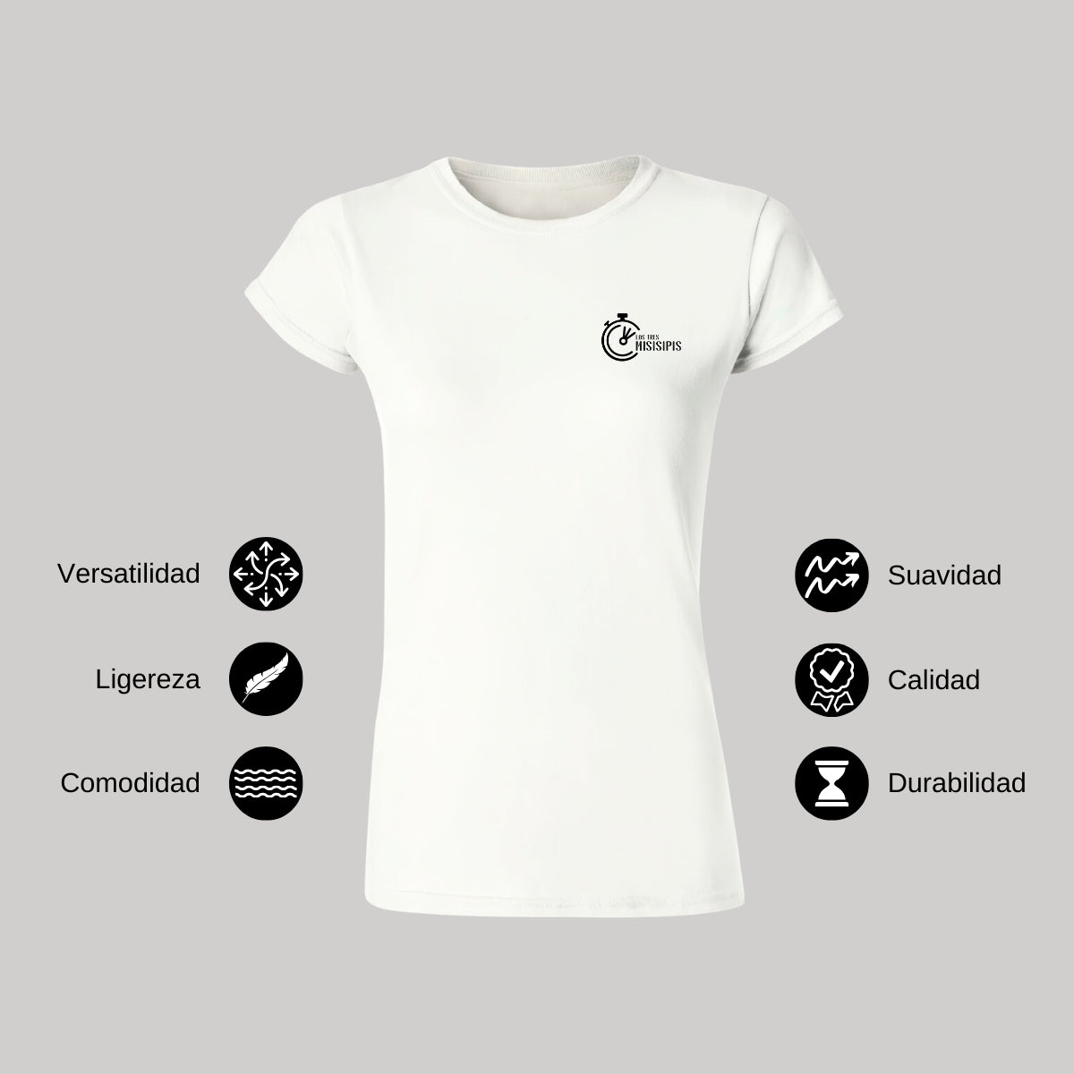 Playera Manga Corta Mujer Blanco Personalizable Escudo