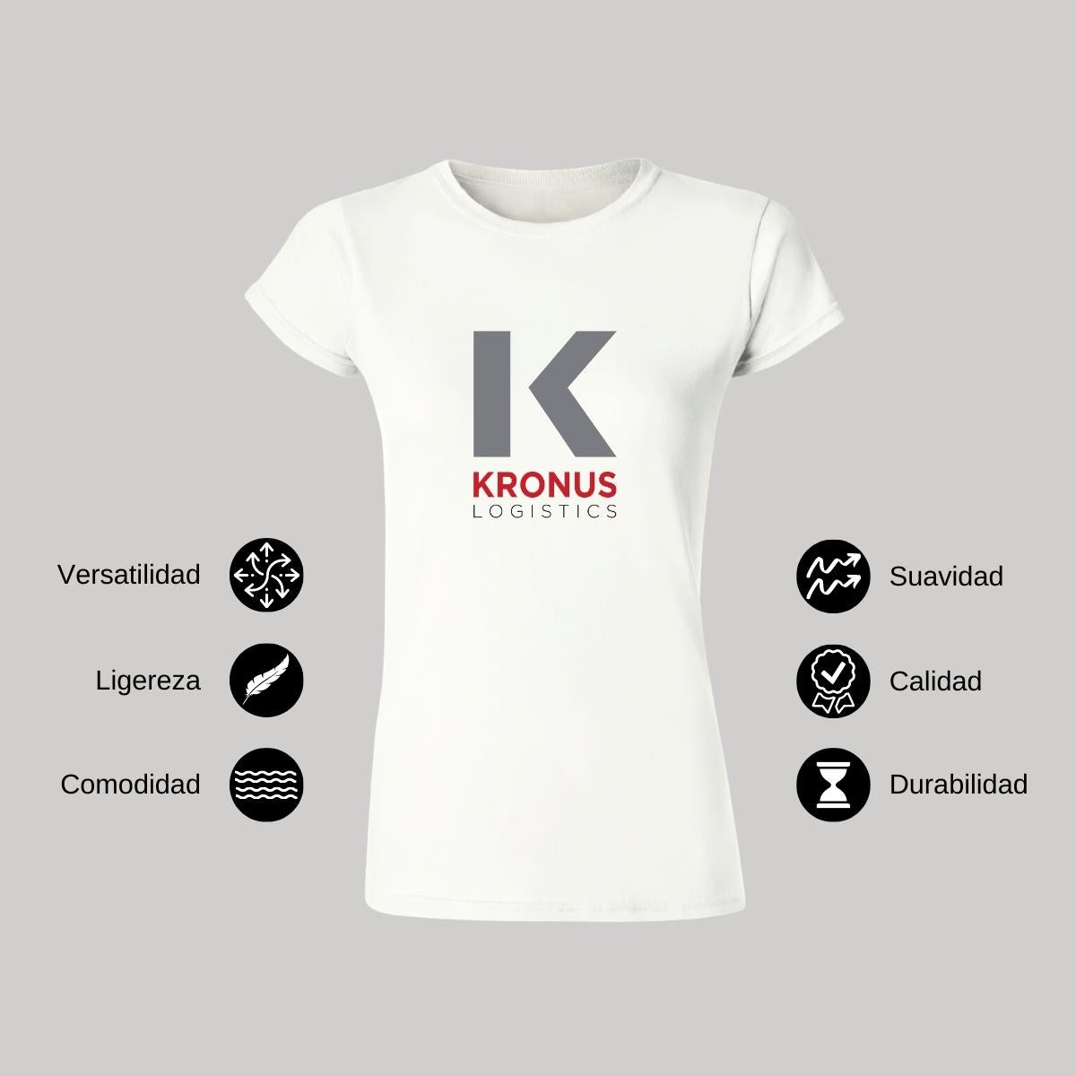 Playera Manga Corta Mujer Blanco Personalizable Logo