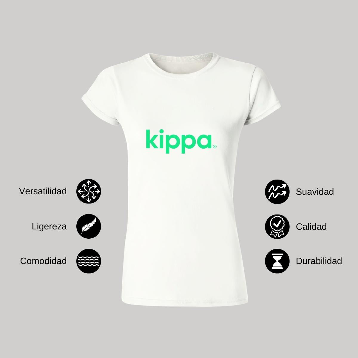 Playera Manga Corta Mujer Blanco Personalizable Logo