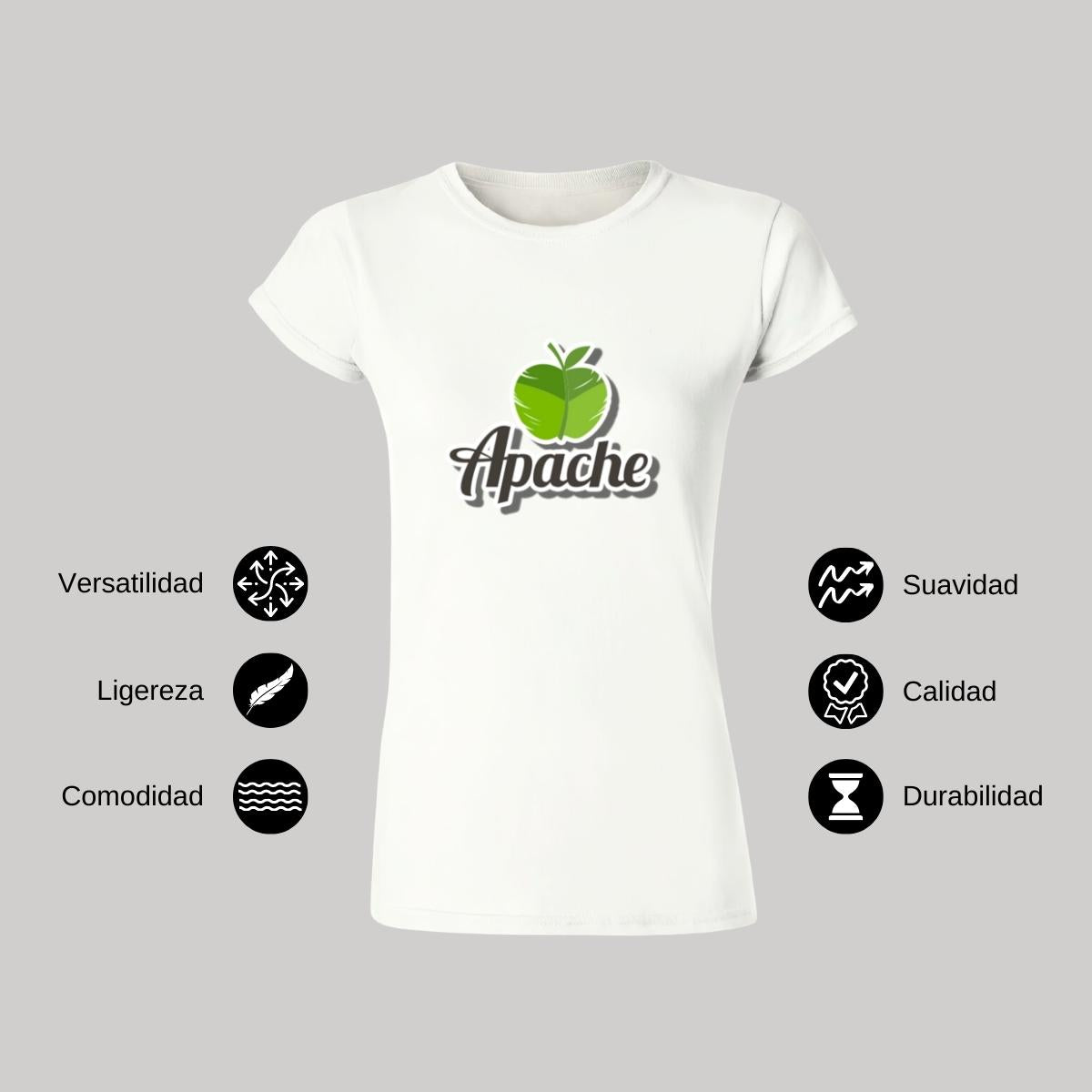 Playera Manga Corta Mujer Blanco Personalizable Logo