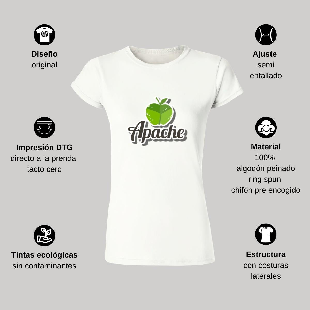 Playera Manga Corta Mujer Blanco Personalizable Logo
