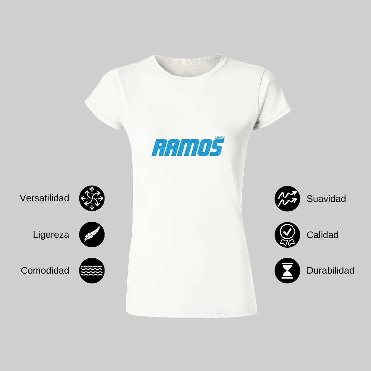 Playera Manga Corta Mujer Blanco Personalizable Logo