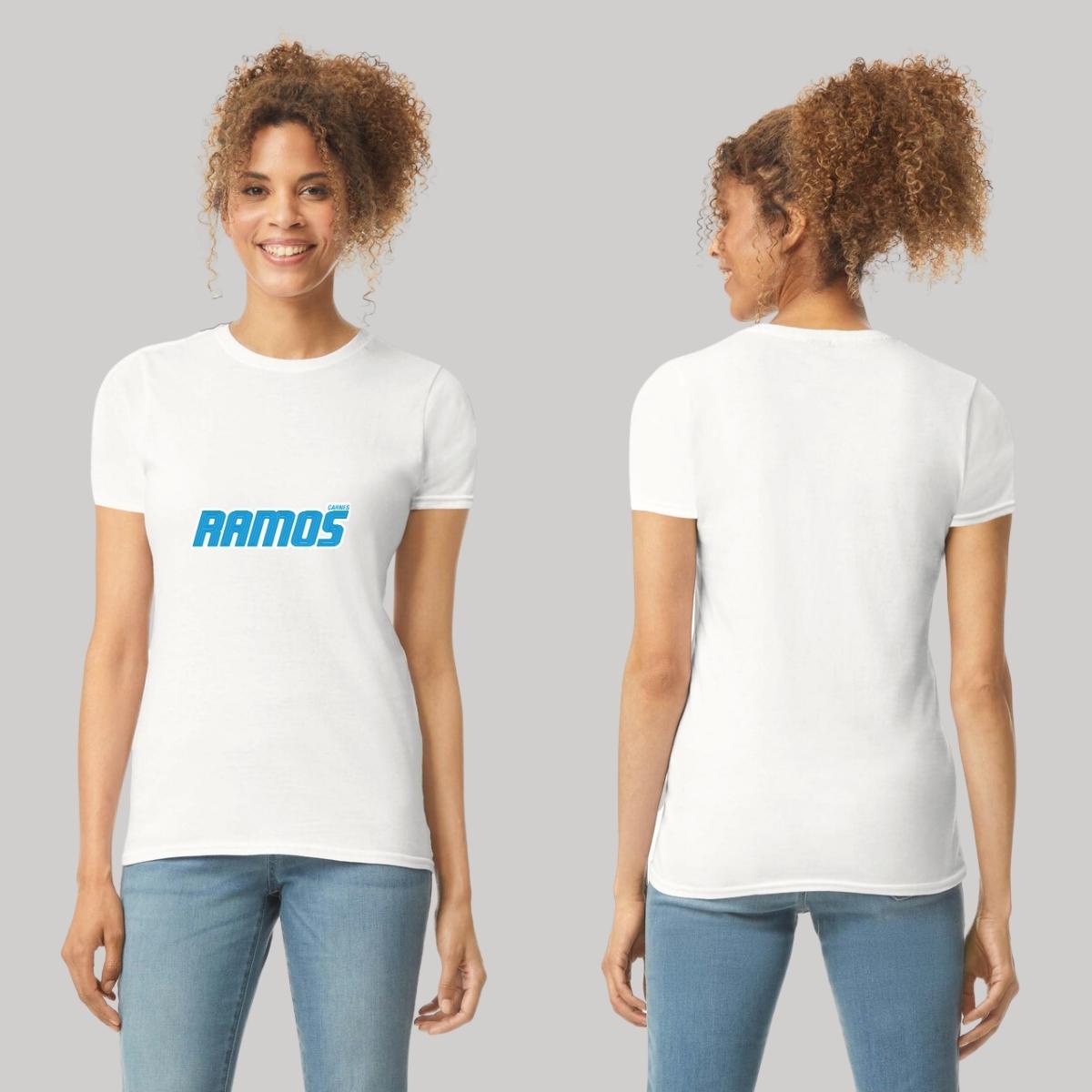 Playera Manga Corta Mujer Blanco Personalizable Logo