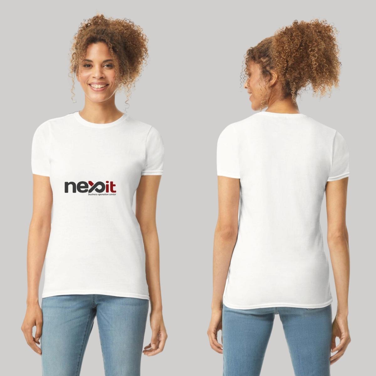 Playera Manga Corta Mujer Blanco Personalizable Logo