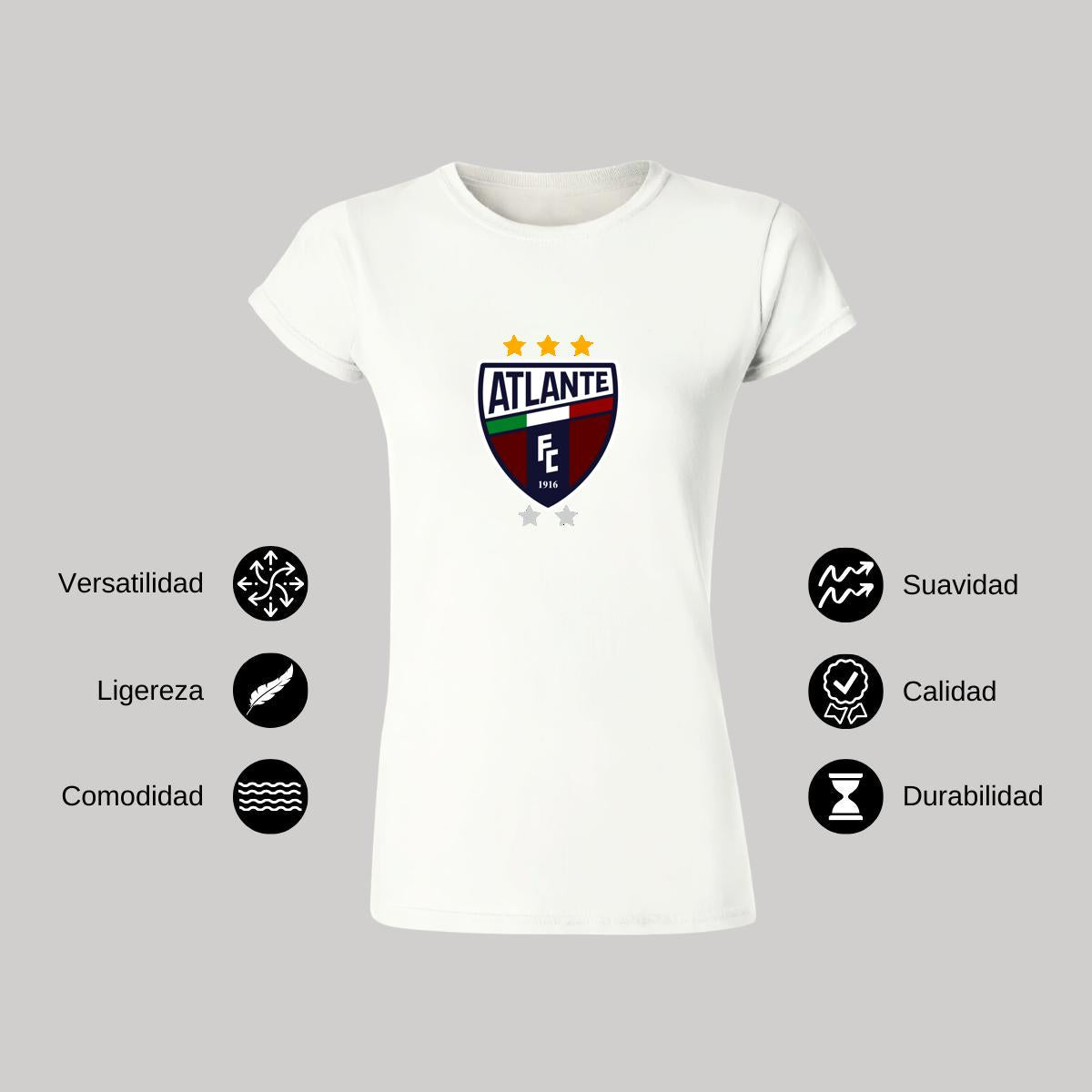 Playera Manga Corta Mujer Blanco Personalizable Logo