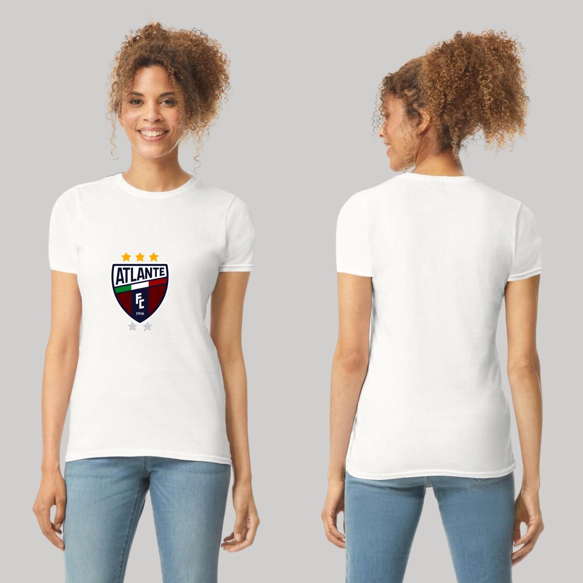 Playera Manga Corta Mujer Blanco Personalizable Logo