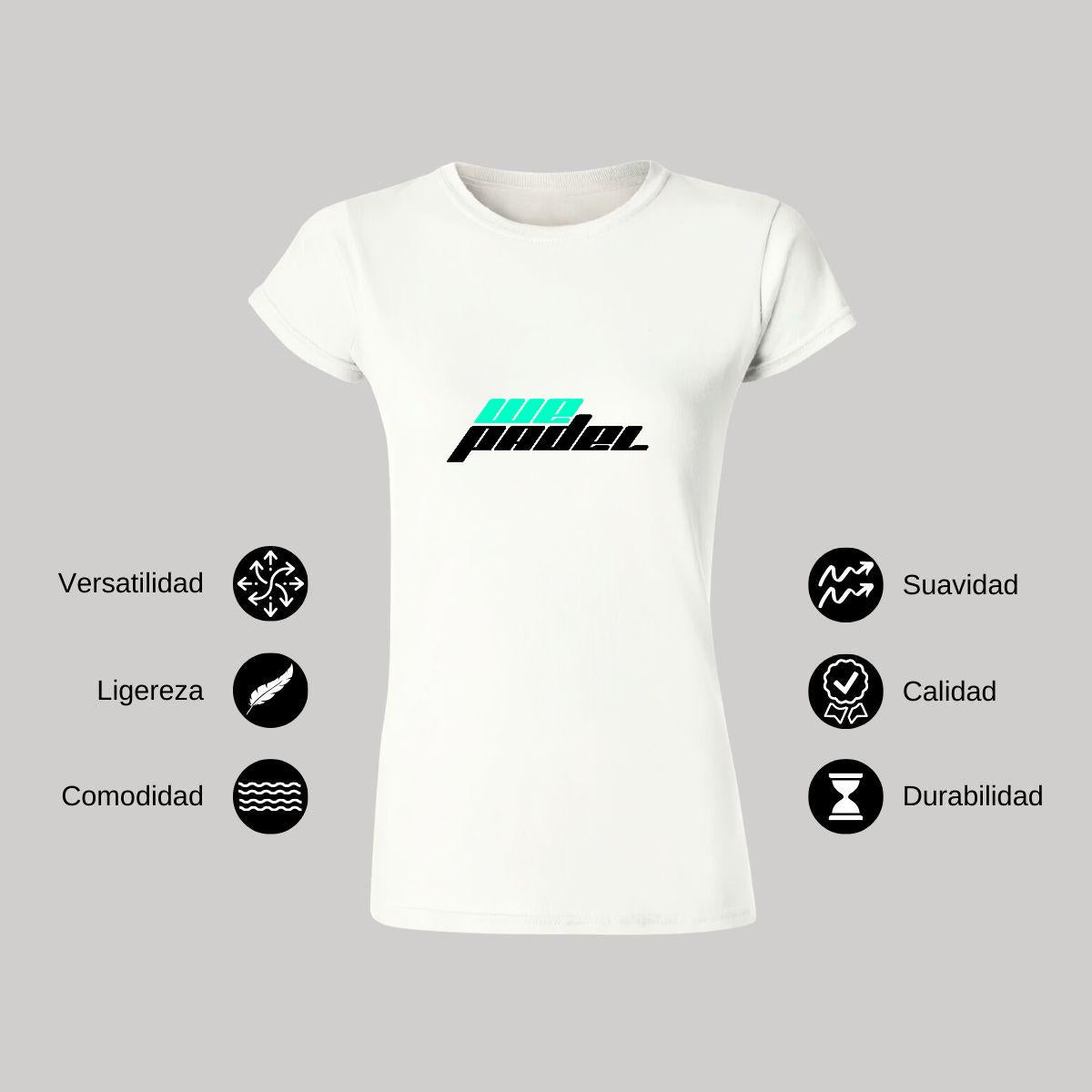 Playera Manga Corta Mujer Blanco Personalizable Logo