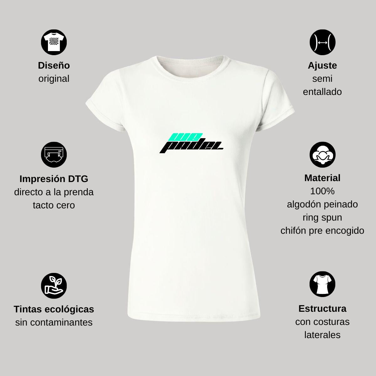 Playera Manga Corta Mujer Blanco Personalizable Logo
