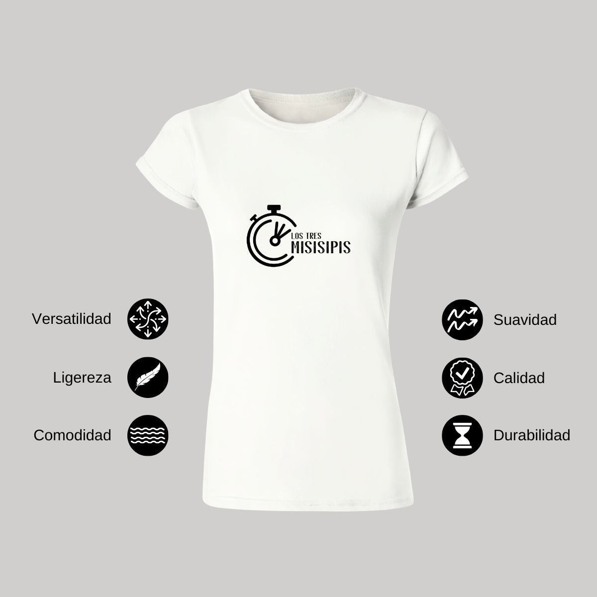 Playera Manga Corta Mujer Blanco Personalizable Logo