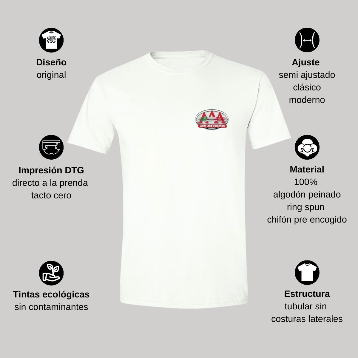 Playera Manga Corta Hombre Blanco Personalizable Escudo