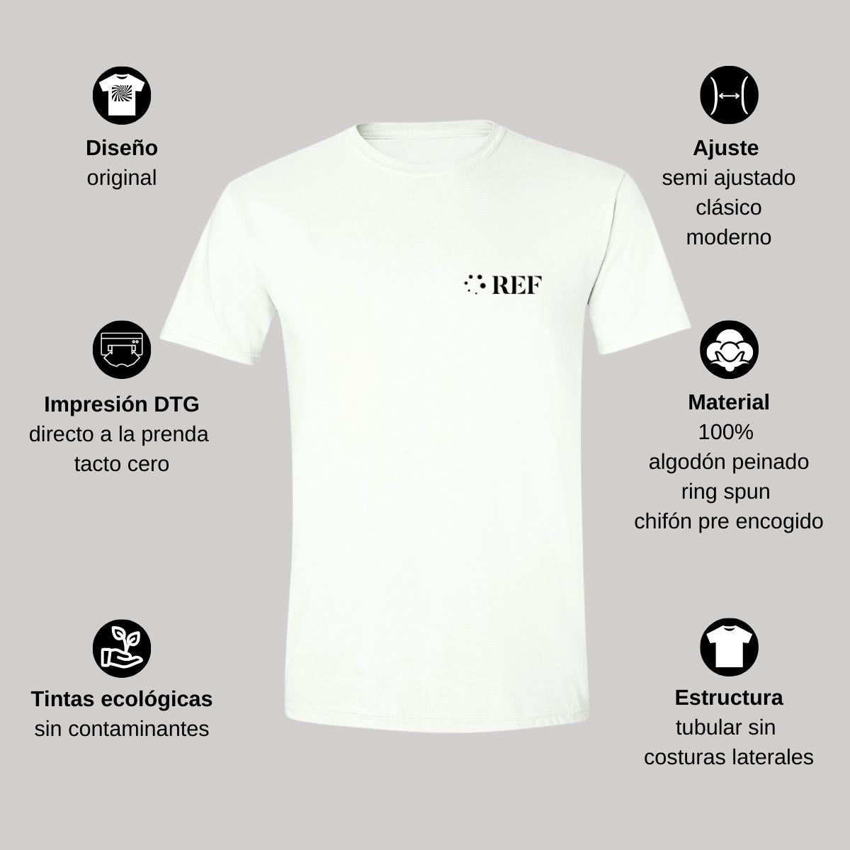 Playera Manga Corta Hombre Blanco Personalizable Escudo
