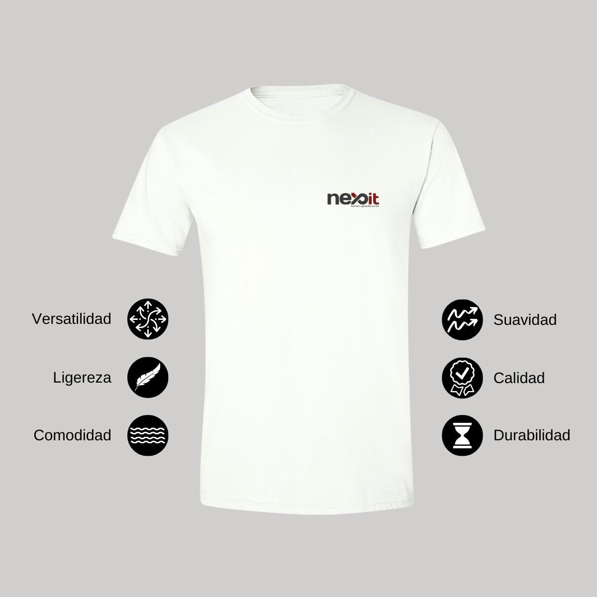 Playera Manga Corta Hombre Blanco Personalizable Escudo