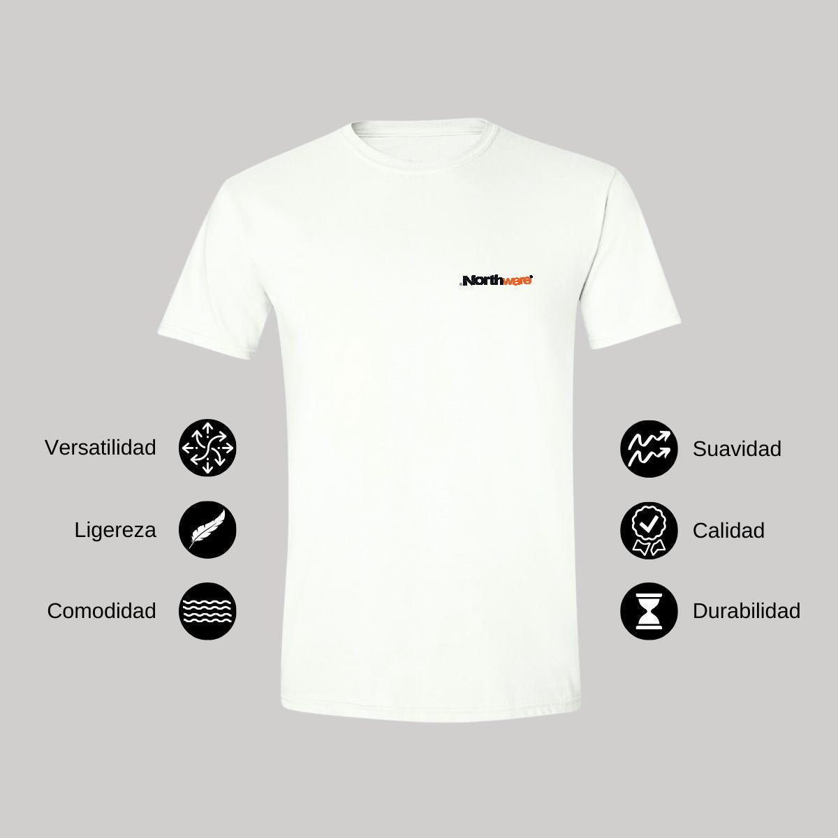 Playera Manga Corta Hombre Blanco Personalizable Escudo