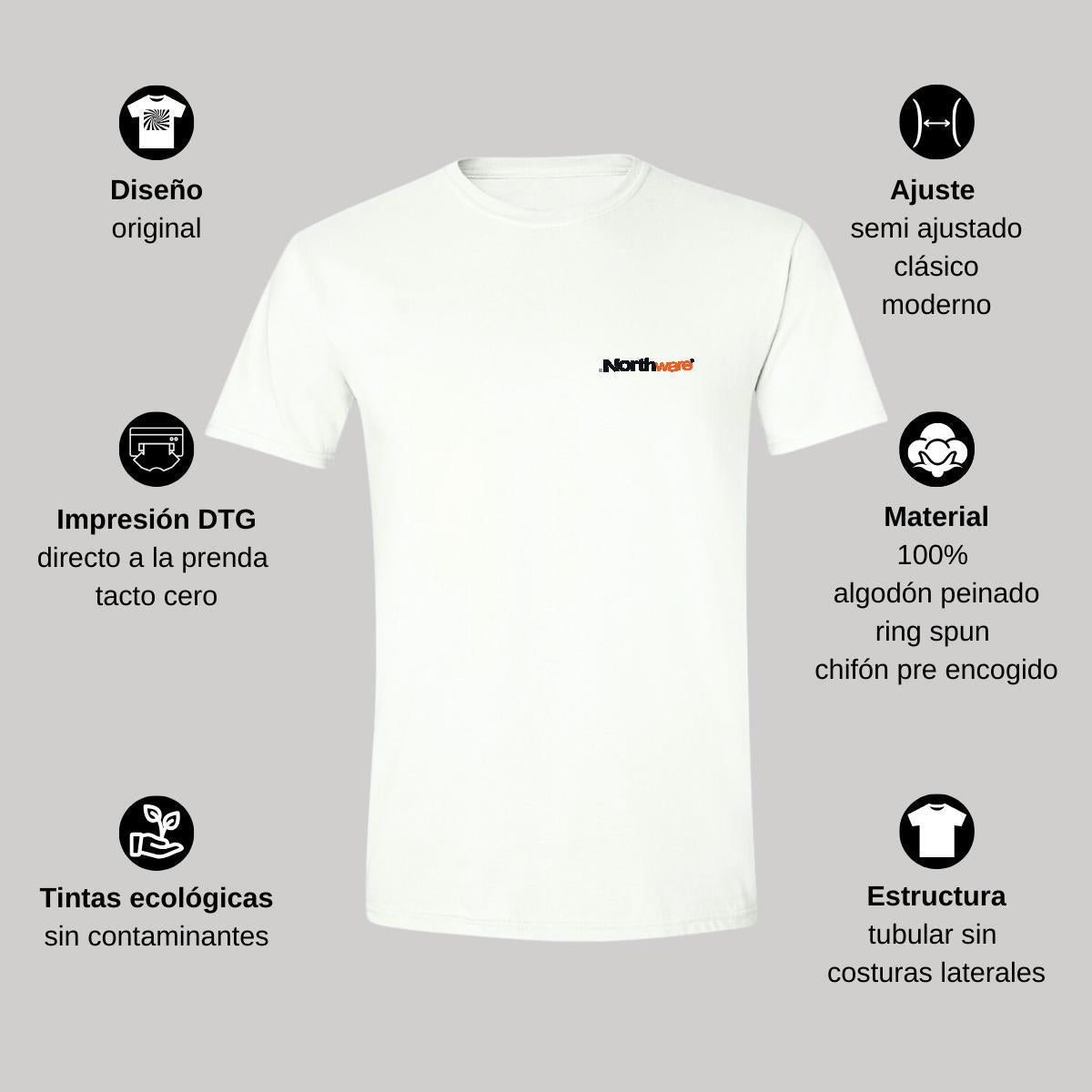 Playera Manga Corta Hombre Blanco Personalizable Escudo