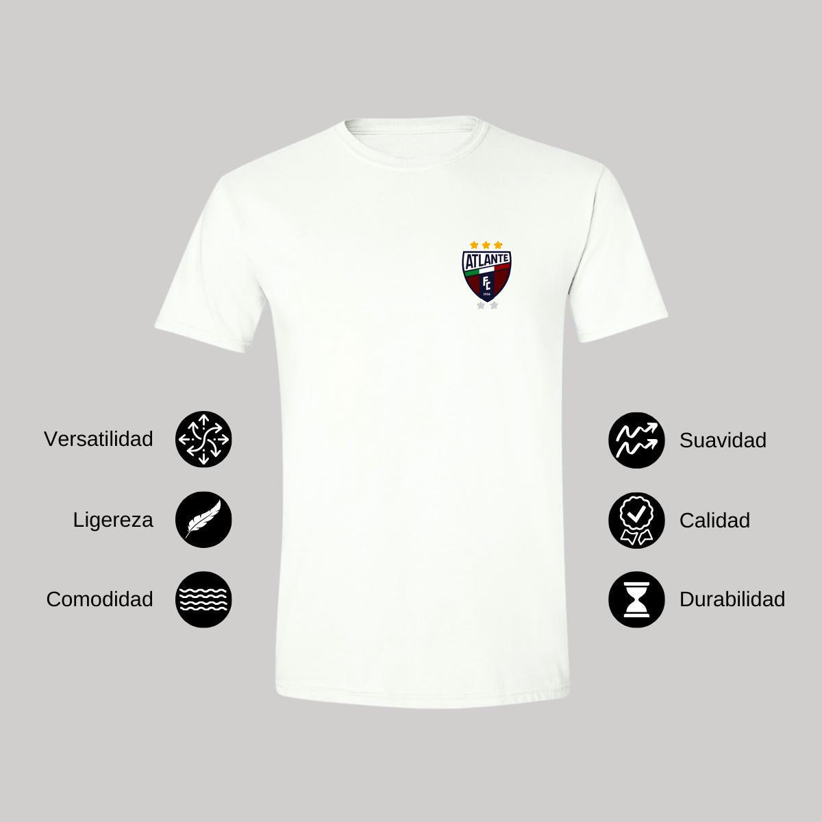 Playera Manga Corta Hombre Blanco Personalizable Escudo