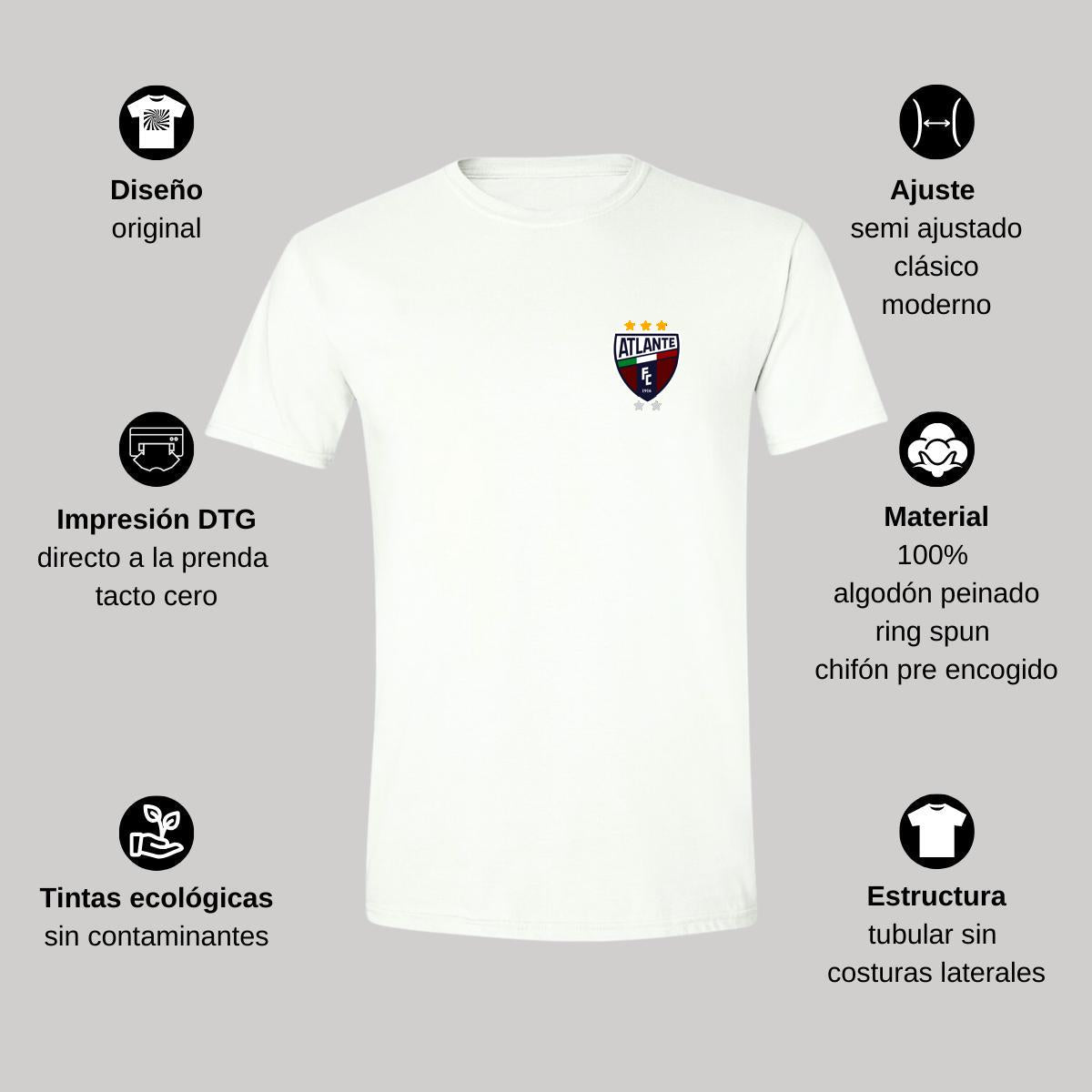 Playera Manga Corta Hombre Blanco Personalizable Escudo