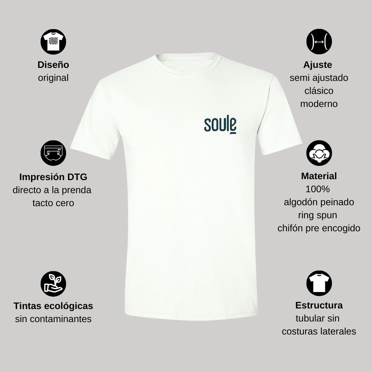 Playera Manga Corta Hombre Blanco Personalizable Escudo