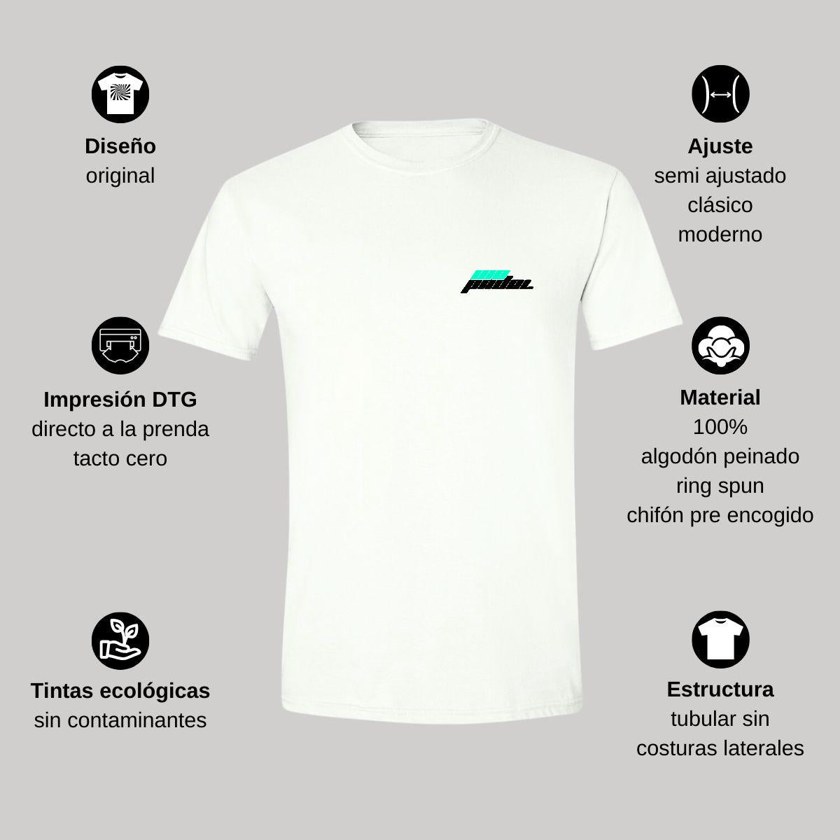 Playera Manga Corta Hombre Blanco Personalizable Escudo