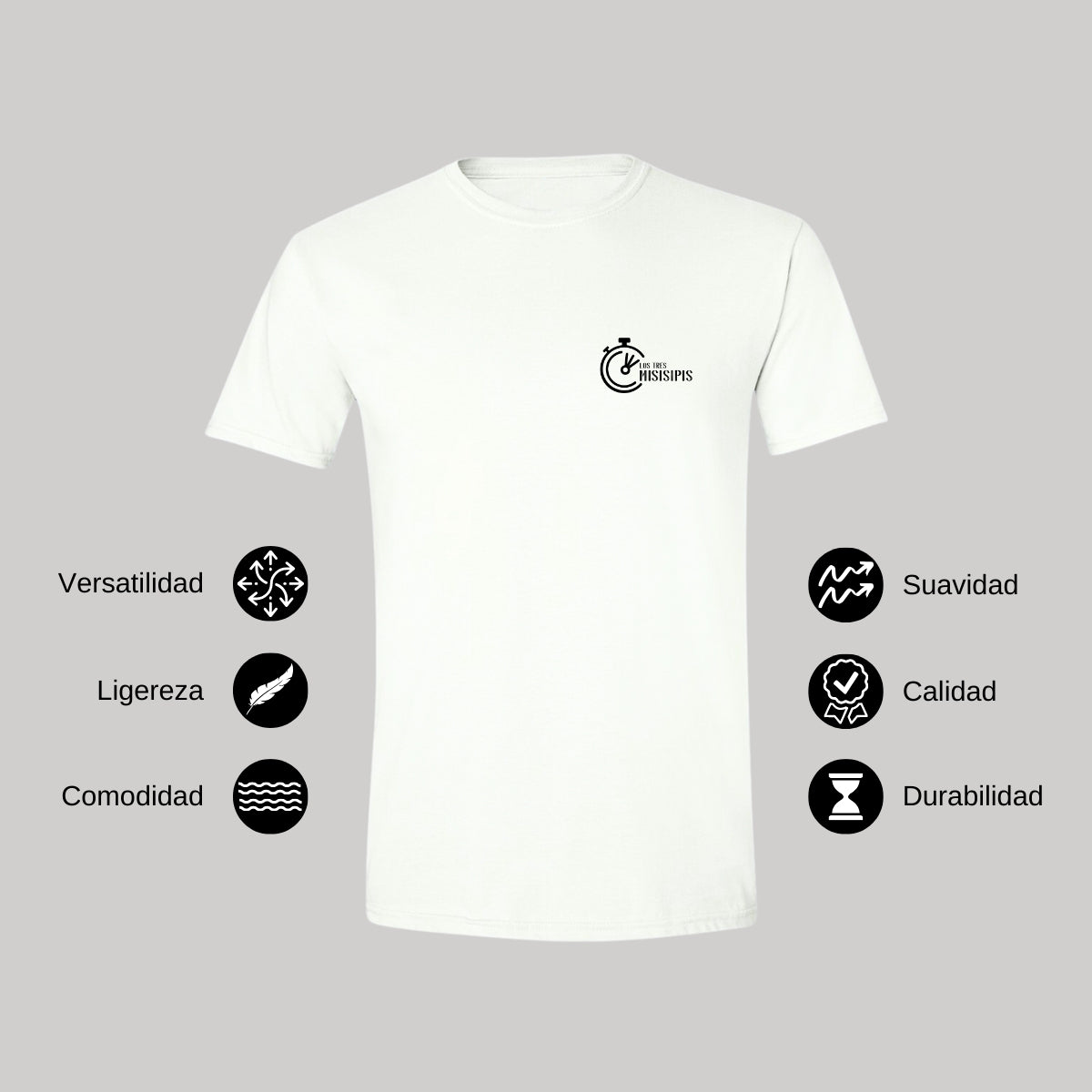 Playera Manga Corta Hombre Blanco Personalizable Escudo