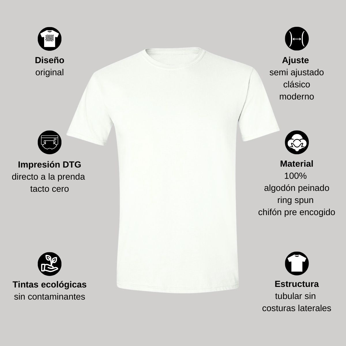 Playera Manga Corta Hombre Blanco Personalizable Logo