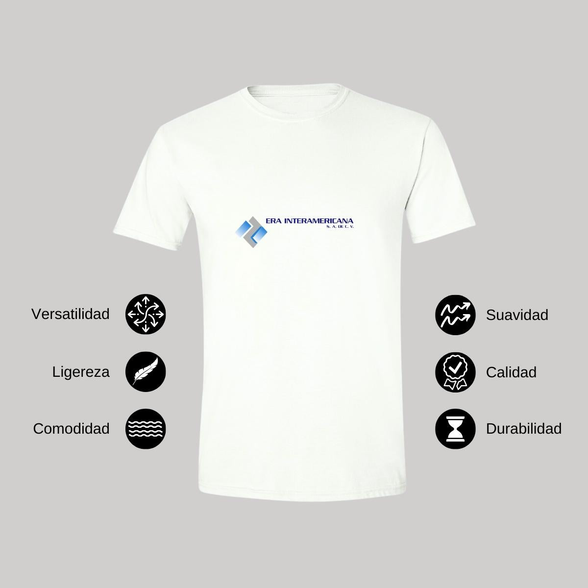 Playera Manga Corta Hombre Blanco Personalizable Logo