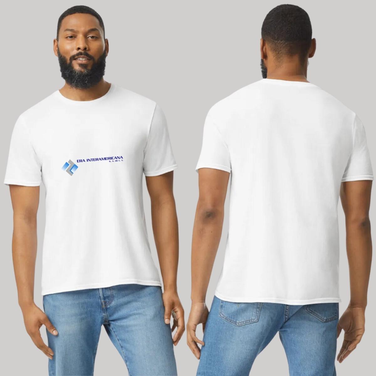 Playera Manga Corta Hombre Blanco Personalizable Logo