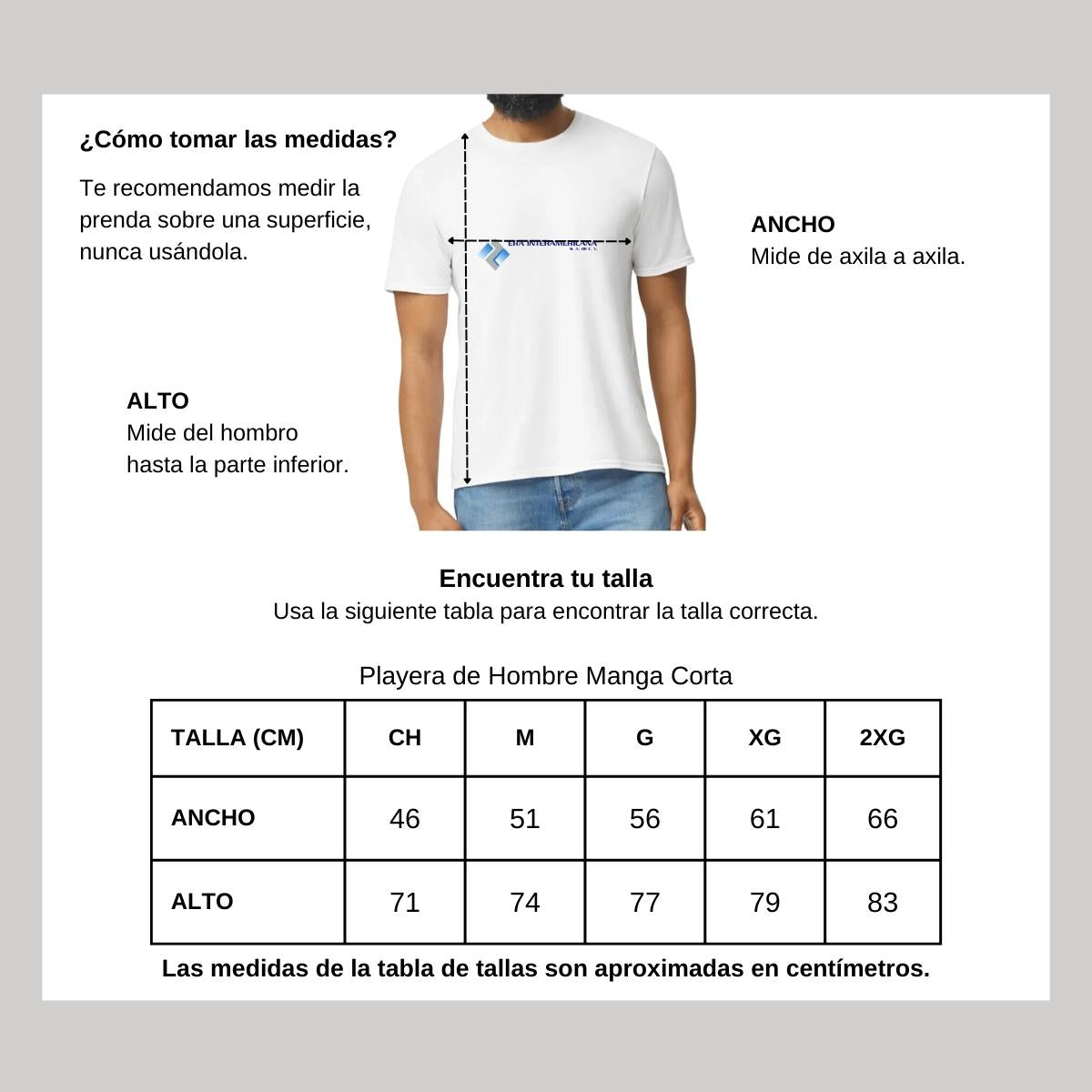 Playera Manga Corta Hombre Blanco Personalizable Logo