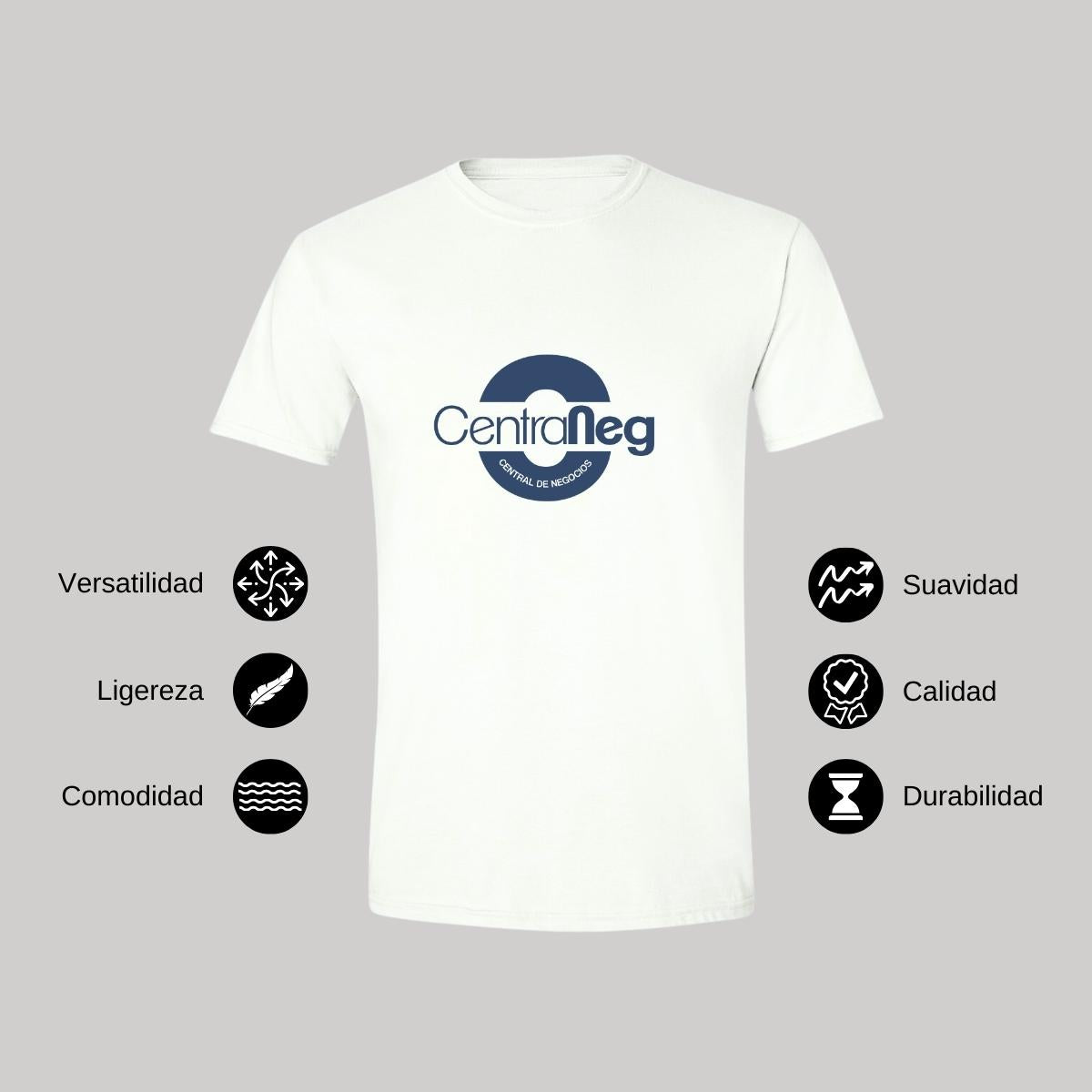 Playera Manga Corta Hombre Blanco Personalizable Logo