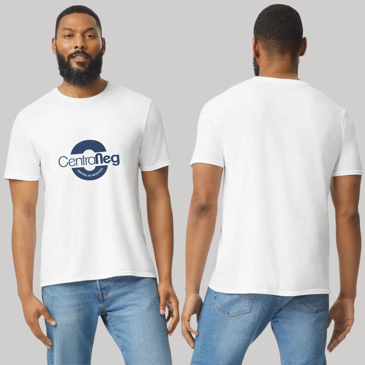 Playera Manga Corta Hombre Blanco Personalizable Logo