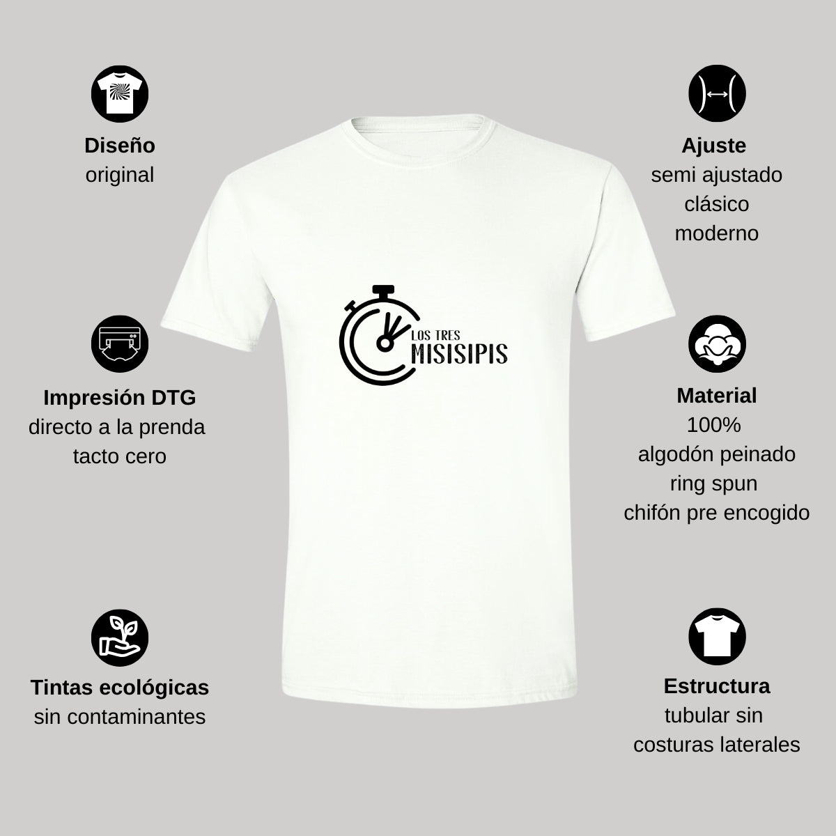 Playera Manga Corta Hombre Blanco Personalizable Logo