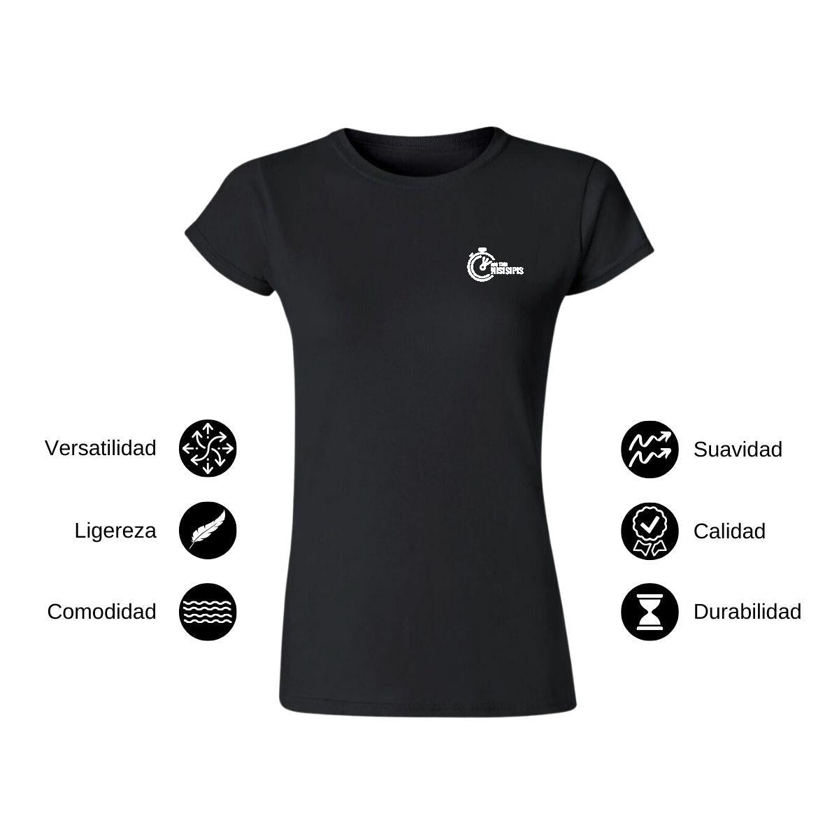 Playera Manga Corta Mujer Negro Personalizable Escudo