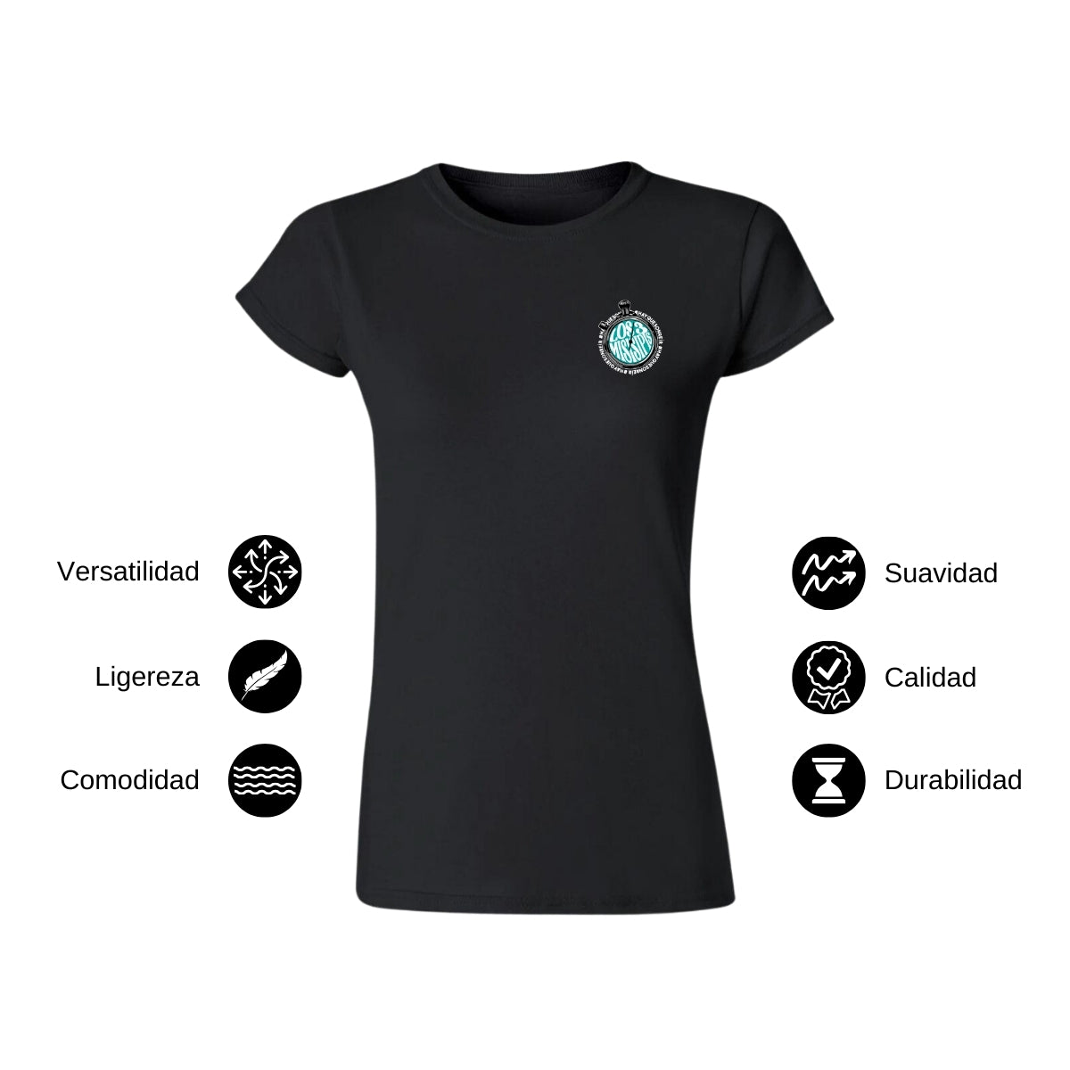Playera Manga Corta Mujer Negro Personalizable Escudo Ya No Quiero Echarle Ganas