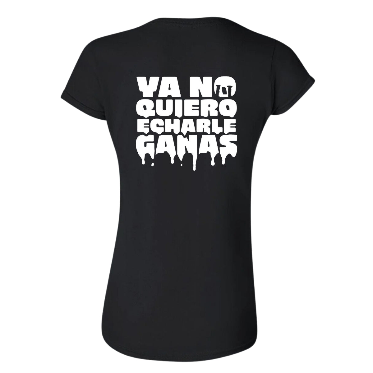 Playera Manga Corta Mujer Negro Personalizable Escudo Ya No Quiero Echarle Ganas