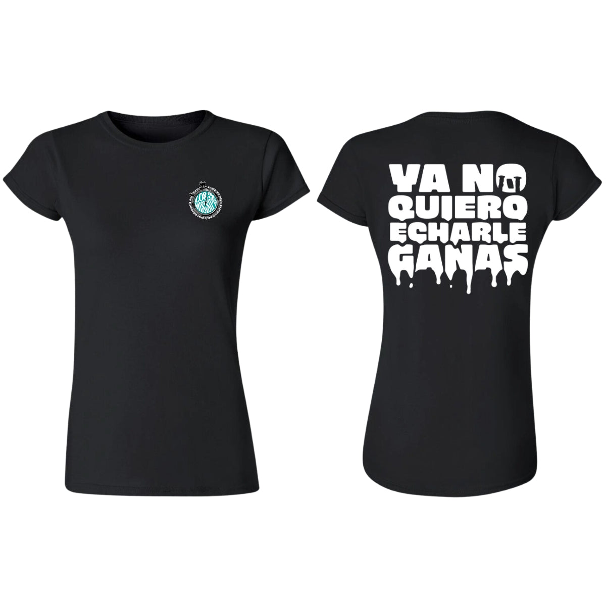 Playera Manga Corta Mujer Negro Personalizable Escudo Ya No Quiero Echarle Ganas