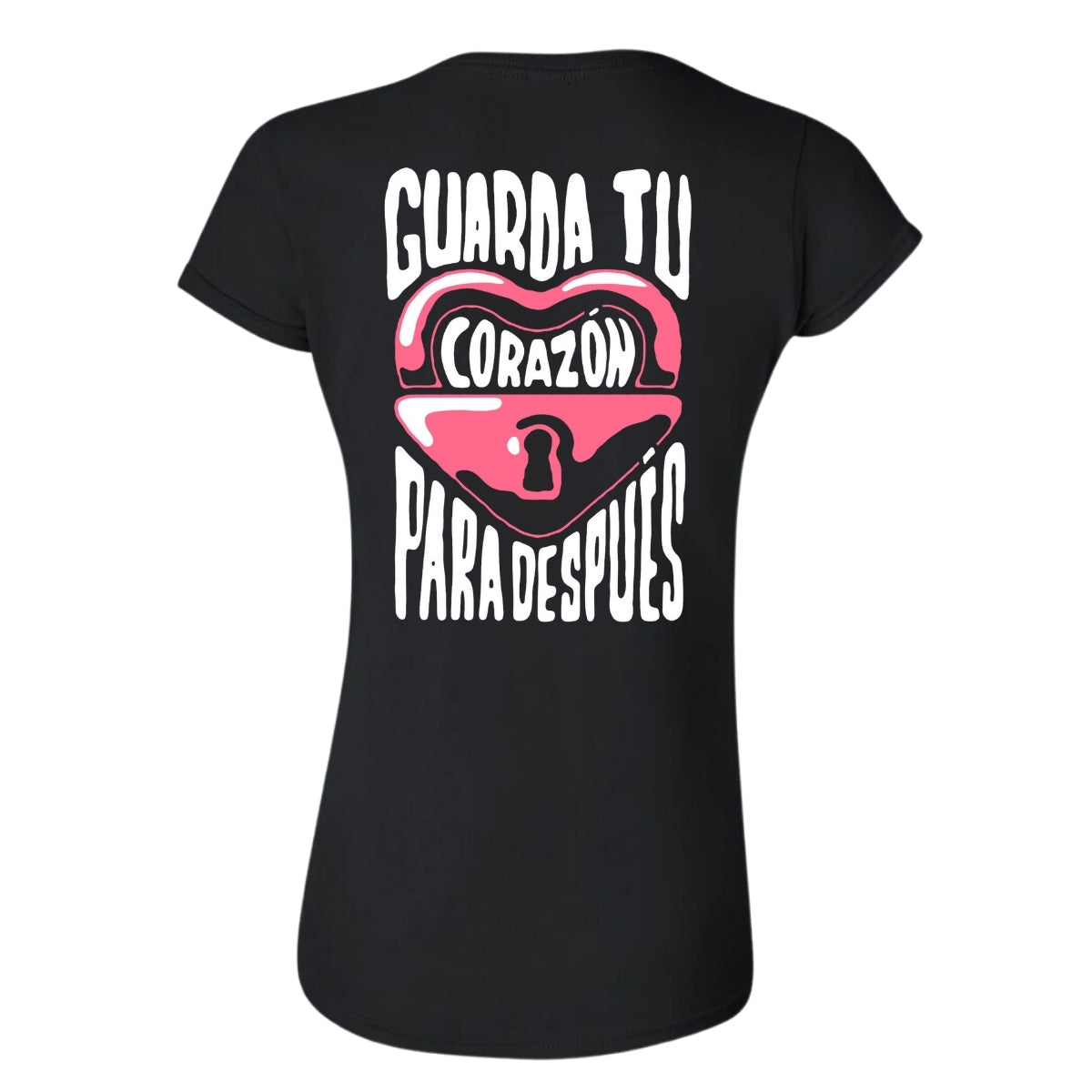 Playera Manga Corta Mujer Negro Personalizable Escudo Guarda tu Corazón