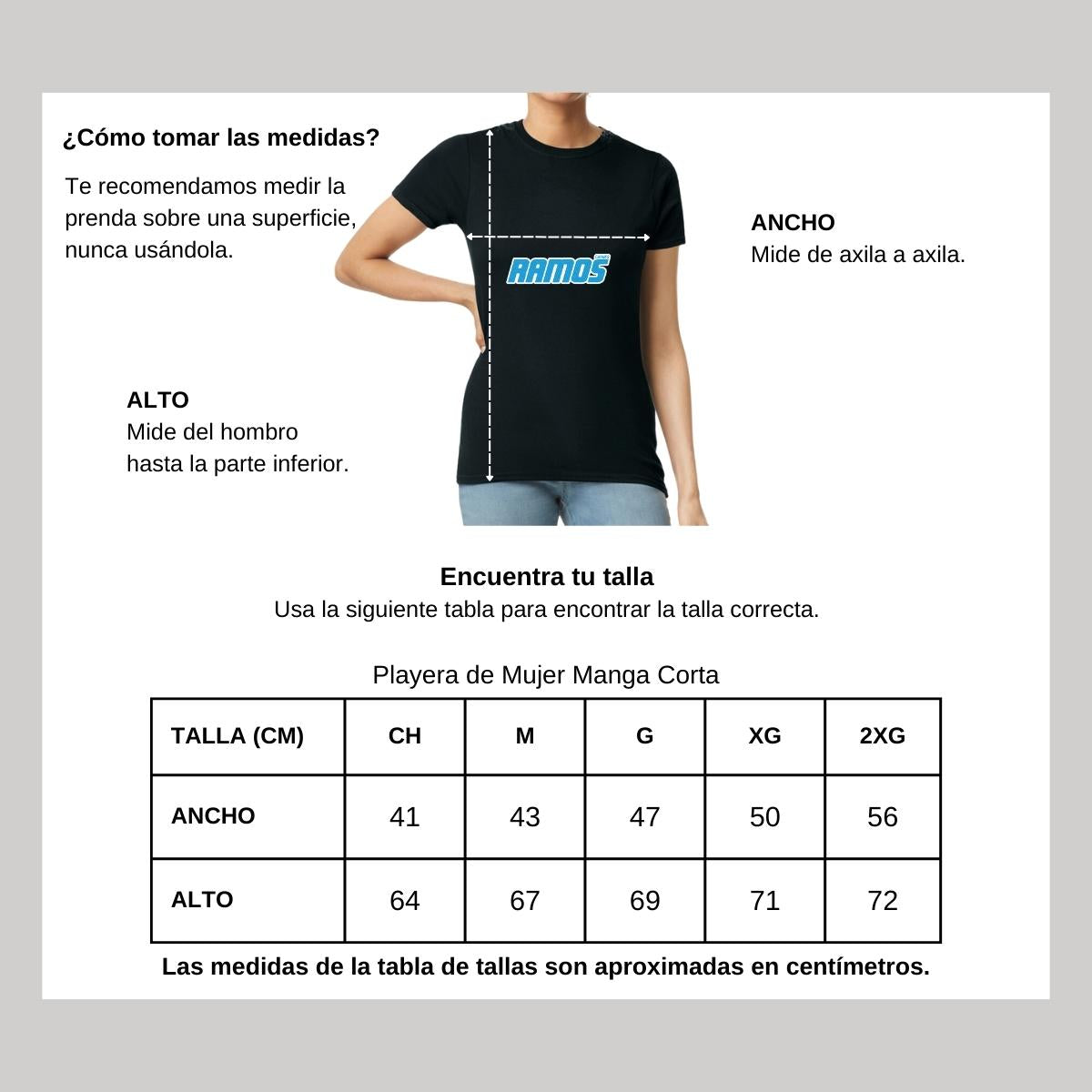 Playera Manga Corta Mujer Negro Personalizable Logo