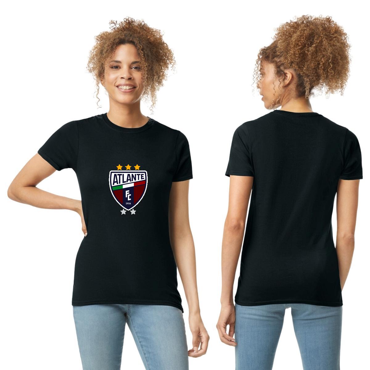 Playera Manga Corta Mujer Negro Personalizable Logo