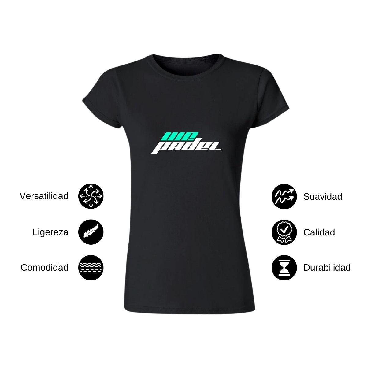Playera Manga Corta Mujer Negro Personalizable Logo